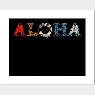 Aloha Flowers Hawaiian Funny vintage Hawaii Beach Posters and Art